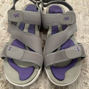 New Ryka Neoprene Adjustable Strap Sport Sandal Shoe Dominica Gray Women Sz 11M